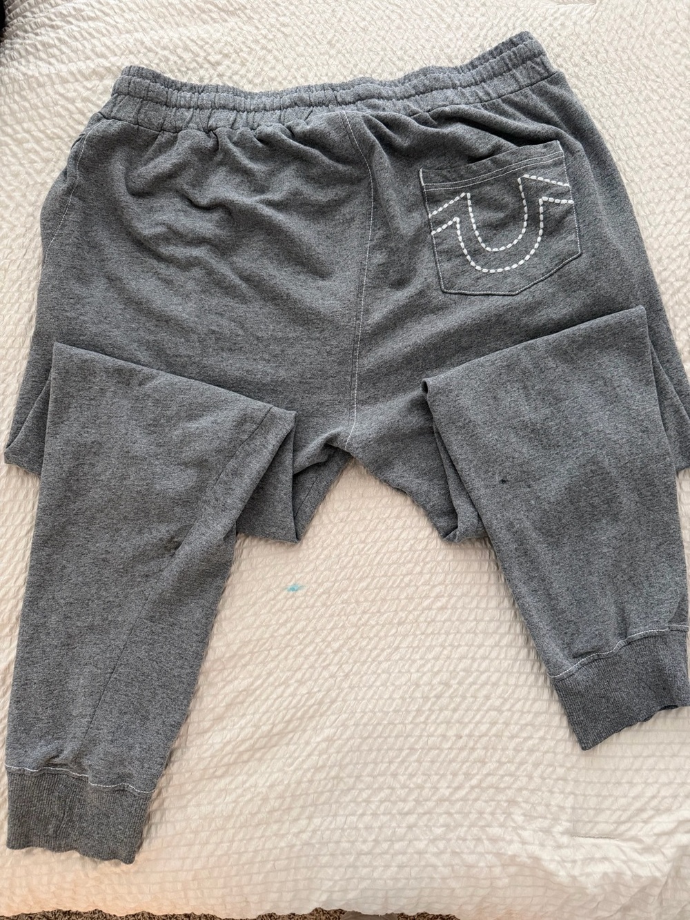 True Religion Grey Men's Sweatpants with Back Pocket Stitch